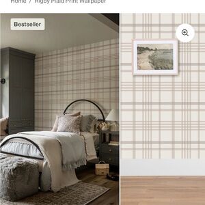 McGee and Co Plaid Wallpaper in Cream and Tan (2 rolls)